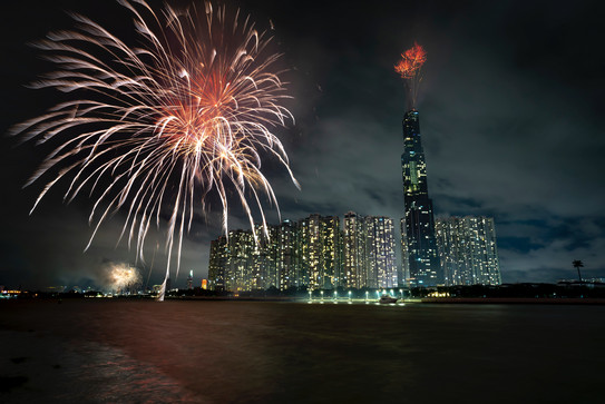 Feuerwerk über Ho Chi Minh City